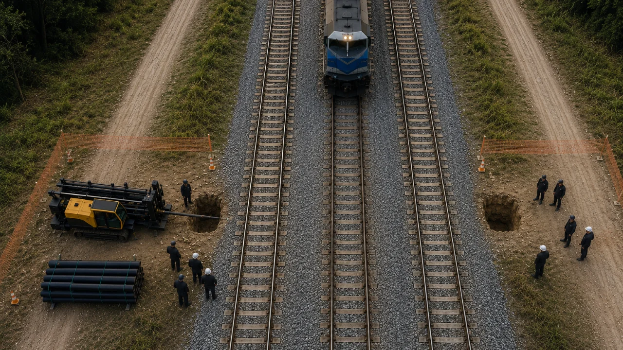 travessia método não destrutivo de ferrovia