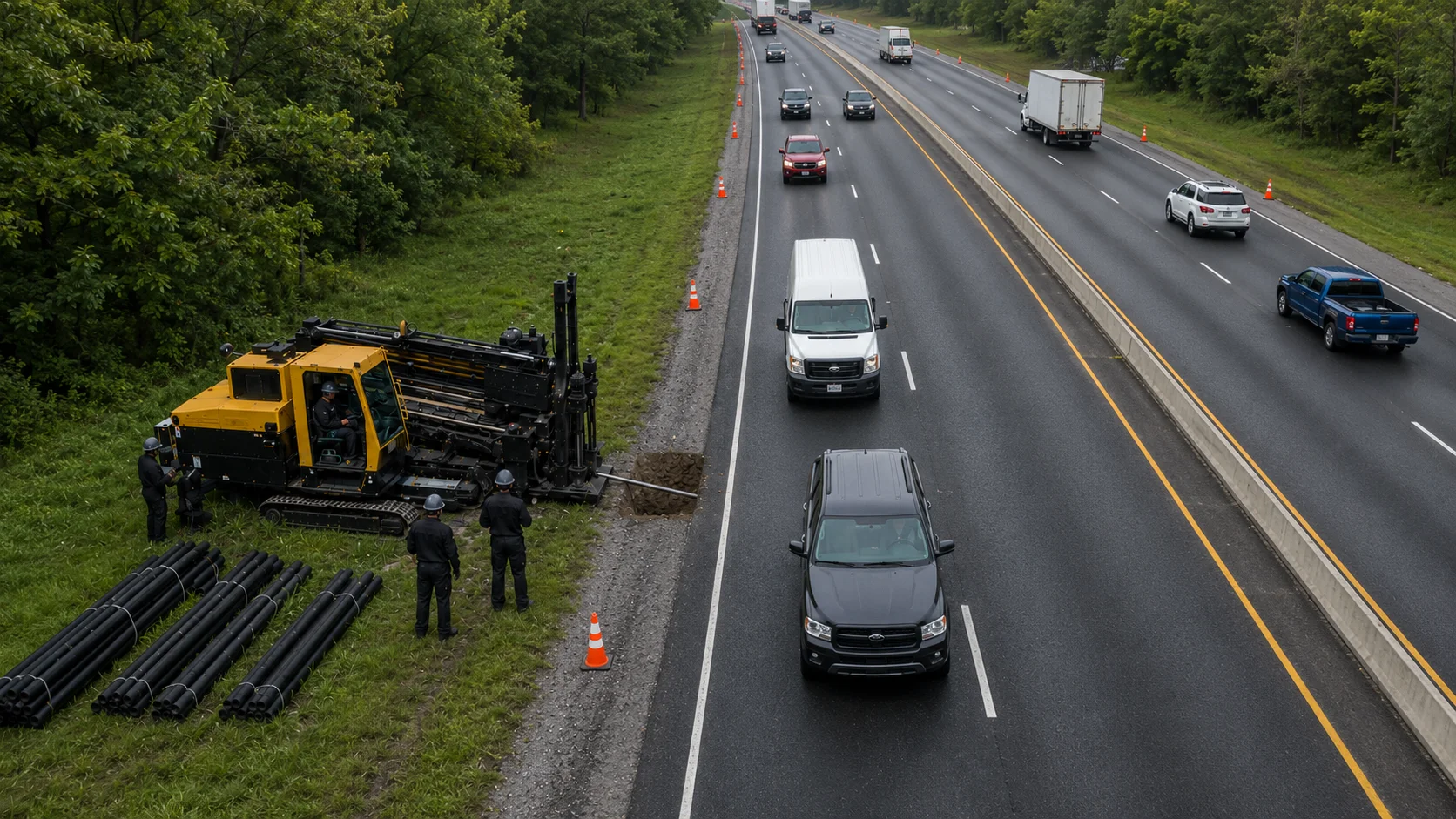 travessia método não destrutivo de rodovia